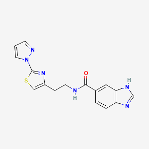 N-(2-(2-(1H-pyrazol-1-yl)thiazol-4-yl)ethyl)-1H-benzo[d]imidazole-5-carboxamide