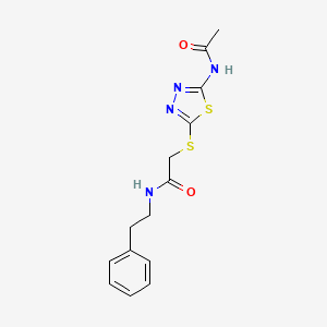 2-((5-acetamido-1,3,4-thiadiazol-2-yl)thio)-N-phenethylacetamide