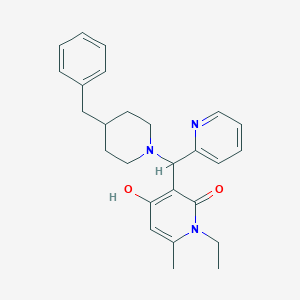 3-((4-benzylpiperidin-1-yl)(pyridin-2-yl)methyl)-1-ethyl-4-hydroxy-6-methylpyridin-2(1H)-one