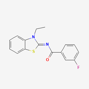 (E)-N-(3-ethylbenzo[d]thiazol-2(3H)-ylidene)-3-fluorobenzamide