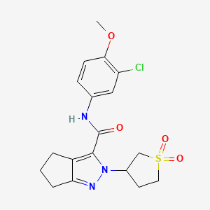 N-(3-chloro-4-methoxyphenyl)-2-(1,1-dioxidotetrahydrothiophen-3-yl)-2,4,5,6-tetrahydrocyclopenta[c]pyrazole-3-carboxamide