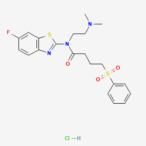 N-(2-(dimethylamino)ethyl)-N-(6-fluorobenzo[d]thiazol-2-yl)-4-(phenylsulfonyl)butanamide hydrochloride