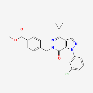 molecular formula C23H19ClN4O3 B2611818 methyl 4-((1-(3-chlorophenyl)-4-cyclopropyl-7-oxo-1H-pyrazolo[3,4-d]pyridazin-6(7H)-yl)methyl)benzoate CAS No. 1105200-72-3