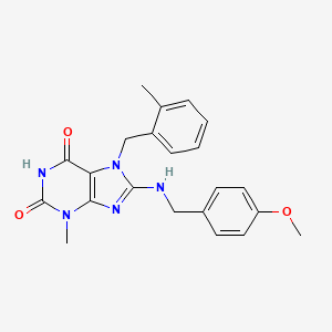 8-[(4-Methoxyphenyl)methylamino]-3-methyl-7-[(2-methylphenyl)methyl]purine-2,6-dione