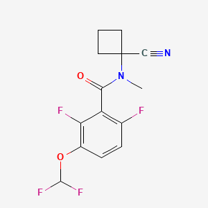 molecular formula C14H12F4N2O2 B2611838 N-(1-Cyanocyclobutyl)-3-(difluoromethoxy)-2,6-difluoro-N-methylbenzamide CAS No. 1607027-84-8