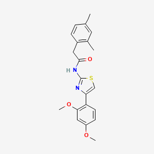 molecular formula C21H22N2O3S B2611842 N-(4-(2,4-二甲氧基苯基)噻唑-2-基)-2-(2,4-二甲基苯基)乙酰胺 CAS No. 941941-26-0