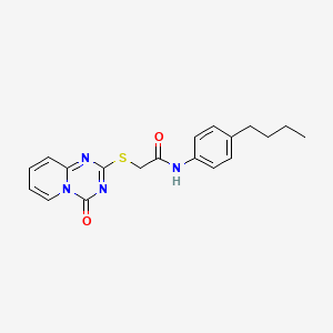 molecular formula C19H20N4O2S B2611854 N-(4-butylphenyl)-2-({4-oxo-4H-pyrido[1,2-a][1,3,5]triazin-2-yl}sulfanyl)acetamide CAS No. 896326-37-7