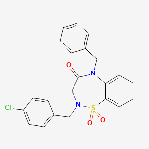 B2611855 5-benzyl-2-(4-chlorobenzyl)-2,3-dihydro-1,2,5-benzothiadiazepin-4(5H)-one 1,1-dioxide CAS No. 1030102-39-6