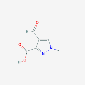 molecular formula C6H6N2O3 B2611856 4-甲醛基-1-甲基-1H-吡唑-3-羧酸 CAS No. 1267443-23-1