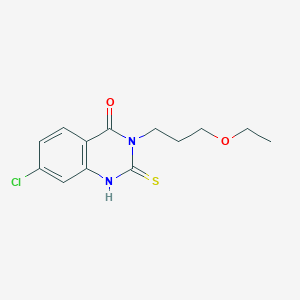 molecular formula C13H15ClN2O2S B2611886 7-chloro-3-(3-ethoxypropyl)-2-mercaptoquinazolin-4(3H)-one CAS No. 796067-61-3