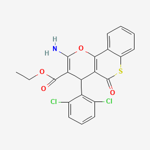 molecular formula C21H15Cl2NO4S B2611907 ethyl 2-amino-4-(2,6-dichlorophenyl)-5-oxo-4H,5H-thiochromeno[4,3-b]pyran-3-carboxylate CAS No. 939889-03-9