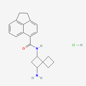 molecular formula C20H23ClN2O B2611908 N-(1-Aminospiro[3.3]heptan-3-yl)-1,2-dihydroacenaphthylene-5-carboxamide;hydrochloride CAS No. 2460749-01-1