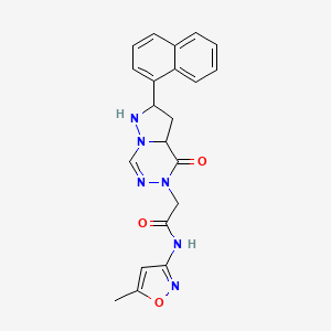 molecular formula C21H16N6O3 B2611909 N-(5-methyl-1,2-oxazol-3-yl)-2-[2-(naphthalen-1-yl)-4-oxo-4H,5H-pyrazolo[1,5-d][1,2,4]triazin-5-yl]acetamide CAS No. 1326825-21-1