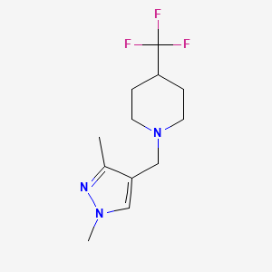 molecular formula C12H18F3N3 B2611913 1-((1,3-dimethyl-1H-pyrazol-4-yl)methyl)-4-(trifluoromethyl)piperidine CAS No. 2097919-66-7
