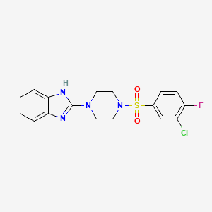 molecular formula C17H16ClFN4O2S B2611914 2-(4-((3-chloro-4-fluorophenyl)sulfonyl)piperazin-1-yl)-1H-benzo[d]imidazole CAS No. 1209646-72-9