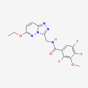 molecular formula C16H14F3N5O3 B2611917 N-((6-ethoxy-[1,2,4]triazolo[4,3-b]pyridazin-3-yl)methyl)-2,4,5-trifluoro-3-methoxybenzamide CAS No. 2034373-28-7