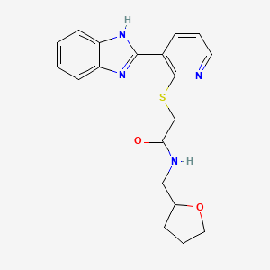 2-((3-(1H-benzo[d]imidazol-2-yl)pyridin-2-yl)thio)-N-((tetrahydrofuran-2-yl)methyl)acetamide