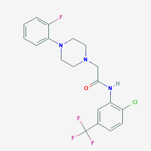 molecular formula C19H18ClF4N3O B2611919 N-[2-chloro-5-(trifluoromethyl)phenyl]-2-[4-(2-fluorophenyl)piperazin-1-yl]acetamide CAS No. 329779-24-0