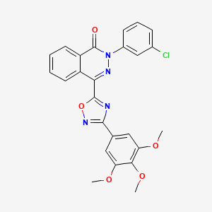 molecular formula C25H19ClN4O5 B2611922 2-(3-chlorophenyl)-4-[3-(3,4,5-trimethoxyphenyl)-1,2,4-oxadiazol-5-yl]phthalazin-1(2H)-one CAS No. 1207046-37-4