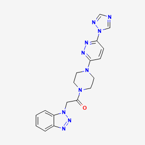 B2611975 1-(4-(6-(1H-1,2,4-triazol-1-yl)pyridazin-3-yl)piperazin-1-yl)-2-(1H-benzo[d][1,2,3]triazol-1-yl)ethanone CAS No. 1797283-81-8