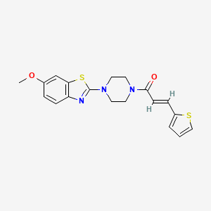 molecular formula C19H19N3O2S2 B2612073 (2E)-1-[4-(6-methoxy-1,3-benzothiazol-2-yl)piperazin-1-yl]-3-(thiophen-2-yl)prop-2-en-1-one CAS No. 897469-14-6