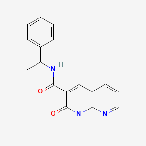 molecular formula C18H17N3O2 B2612081 1-methyl-2-oxo-N-(1-phenylethyl)-1,2-dihydro-1,8-naphthyridine-3-carboxamide CAS No. 899968-64-0