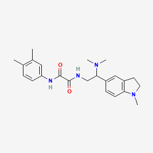 N1-(2-(dimethylamino)-2-(1-methylindolin-5-yl)ethyl)-N2-(3,4-dimethylphenyl)oxalamide