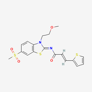 (2E,NZ)-N-(3-(2-methoxyethyl)-6-(methylsulfonyl)benzo[d]thiazol-2(3H)-ylidene)-3-(thiophen-2-yl)acrylamide