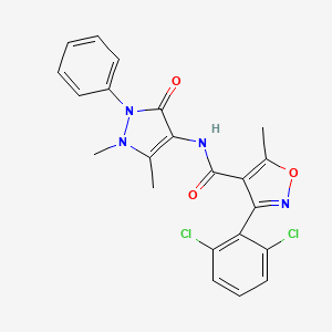 3-(2,6-dichlorophenyl)-N-(1,5-dimethyl-3-oxo-2-phenyl-2,3-dihydro-1H-pyrazol-4-yl)-5-methyl-1,2-oxazole-4-carboxamide