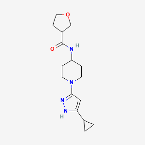 N-(1-(5-cyclopropyl-1H-pyrazol-3-yl)piperidin-4-yl)tetrahydrofuran-3-carboxamide