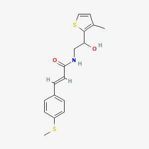 (E)-N-(2-hydroxy-2-(3-methylthiophen-2-yl)ethyl)-3-(4-(methylthio)phenyl)acrylamide