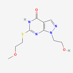 1-(2-hydroxyethyl)-6-((2-methoxyethyl)thio)-1H-pyrazolo[3,4-d]pyrimidin-4(5H)-one