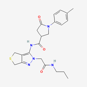 5-oxo-N-(2-(2-oxo-2-(propylamino)ethyl)-4,6-dihydro-2H-thieno[3,4-c]pyrazol-3-yl)-1-(p-tolyl)pyrrolidine-3-carboxamide