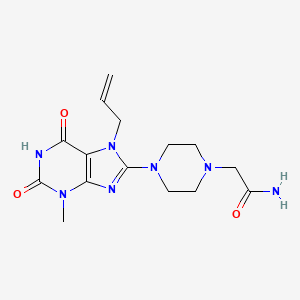 2-(4-(7-allyl-3-methyl-2,6-dioxo-2,3,6,7-tetrahydro-1H-purin-8-yl)piperazin-1-yl)acetamide