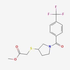 Methyl 2-((1-(4-(trifluoromethyl)benzoyl)pyrrolidin-3-yl)thio)acetate