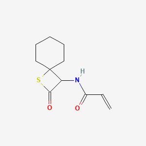 molecular formula C11H15NO2S B2612182 N-(2-Oxo-1-thiaspiro[3.5]nonan-3-yl)prop-2-enamide CAS No. 2305557-01-9
