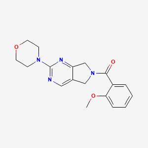 molecular formula C18H20N4O3 B2612200 (2-甲氧苯基)(2-吗啉基-5H-吡咯并[3,4-d]嘧啶-6(7H)-基)甲酮 CAS No. 2034273-24-8