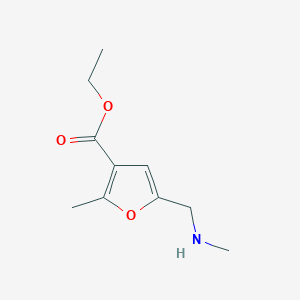 molecular formula C10H15NO3 B2612204 Ethyl 2-methyl-5-(methylaminomethyl)furan-3-carboxylate CAS No. 2248394-83-2