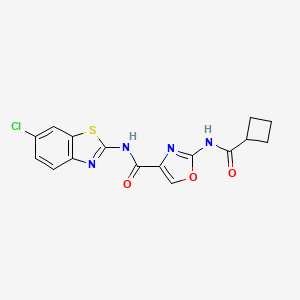 N-(6-chlorobenzo[d]thiazol-2-yl)-2-(cyclobutanecarboxamido)oxazole-4-carboxamide