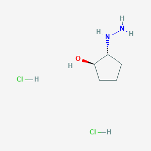 molecular formula C5H14Cl2N2O B2612237 (1R,2R)-2-Hydrazineylcyclopentan-1-ol dihydrochloride CAS No. 2137766-40-4