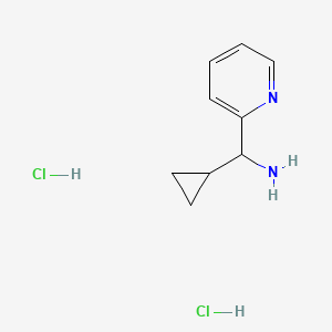 molecular formula C9H14Cl2N2 B2612257 Cyclopropyl(pyridin-2-yl)methanamine dihydrochloride CAS No. 1228880-19-0