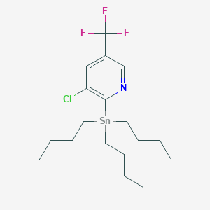 molecular formula C18H29ClF3NSn B2612285 tributyl-[3-chloro-5-(trifluoromethyl)pyridin-2-yl]stannane CAS No. 1657031-62-3