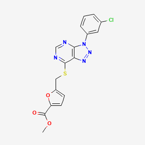 molecular formula C17H12ClN5O3S B2612369 methyl 5-({[3-(3-chlorophenyl)-3H-[1,2,3]triazolo[4,5-d]pyrimidin-7-yl]sulfanyl}methyl)furan-2-carboxylate CAS No. 941911-81-5