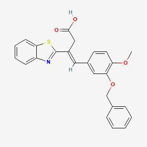 B2612416 (E)-3-(1,3-benzothiazol-2-yl)-4-(4-methoxy-3-phenylmethoxyphenyl)but-3-enoic acid CAS No. 721405-20-5