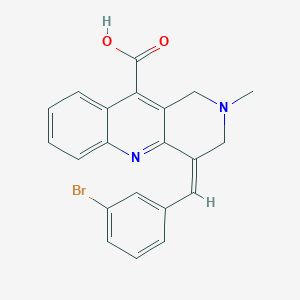(4Z)-4-[(3-Bromophenyl)methylidene]-2-methyl-1,3-dihydrobenzo[b][1,6]naphthyridine-10-carboxylic acid