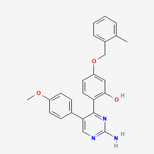 B2612421 2-(2-Amino-5-(4-methoxyphenyl)pyrimidin-4-yl)-5-((2-methylbenzyl)oxy)phenol CAS No. 877792-66-0