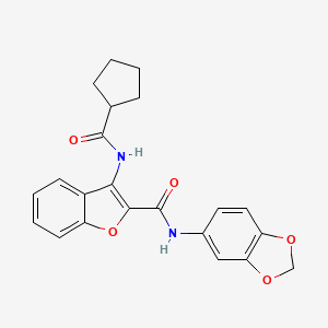 N-(benzo[d][1,3]dioxol-5-yl)-3-(cyclopentanecarboxamido)benzofuran-2-carboxamide