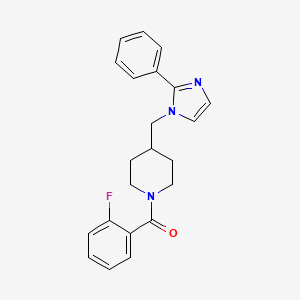 (2-fluorophenyl)(4-((2-phenyl-1H-imidazol-1-yl)methyl)piperidin-1-yl)methanone
