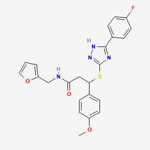 3-((3-(4-fluorophenyl)-1H-1,2,4-triazol-5-yl)thio)-N-(furan-2-ylmethyl)-3-(4-methoxyphenyl)propanamide