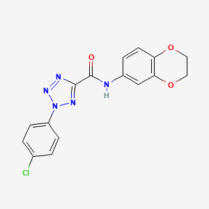 2-(4-chlorophenyl)-N-(2,3-dihydrobenzo[b][1,4]dioxin-6-yl)-2H-tetrazole-5-carboxamide
